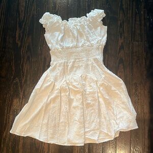 White off the shoulder mini dress